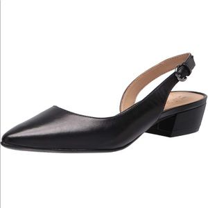Naturalizer Banks Black Leather Pointed Toe Slingback D’orsay Flats US 9 EU 39